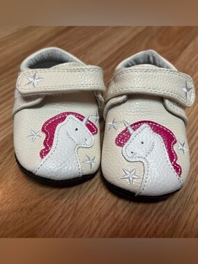 Baby Unicorn Leather Hook-and-Loop Shoes - Jack and Lily